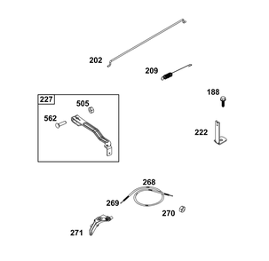Controls Group Diagram and Parts List for 104M02-0290-F1 100000 - 19Z999 Briggs and Stratton Engine